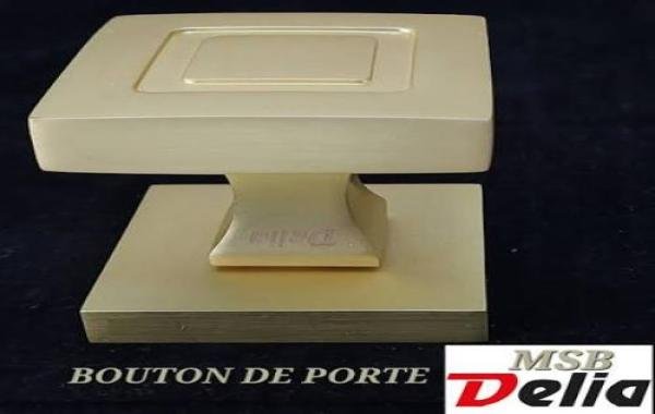 Bouton de porte dorée mat carré DELIA